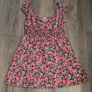 Old Navy Pink and Orange Smocked Ruffled Sundress
